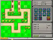 Pest Beat free online tower defense game, showing weaponized vegetables fighting against insect pests in a garden.