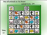 Animal Freedom game screenshot showing a grid of animals ready to be matched in pairs, free online connect-two puzzle