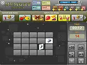 Memory Trainer game screenshot showing face-down cards and one pair of matching cards, free online memory game