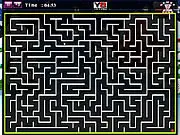 Christmas Maze Online puzzle game screenshot - Yellow pointer navigating a festive maze