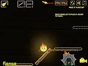 Screenshot of Burning Story, showing a character building a wooden platform to reach fireworks in a summer camp setting