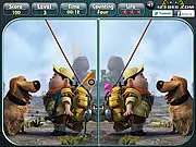 Playing Up - Spot the Difference free online puzzle game, clicking to identify hidden differences between two images.