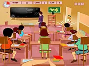 Student Pilot free online classroom game showing a paper plane flying towards students as the teacher looks away on PlayArcadeHub