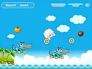 Rolling Rabbit physics puzzle game, guiding the rabbit to the pumpkin, avoid crocodiles, play free online
