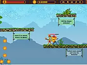 Screenshot of I am Voodoo game, showing the small voodoo doll character standing next to a collectible glowing rune