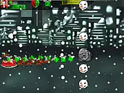 Merry Christmas Attack of the Snowmen free online RPG shooter game thumbnail with Santa fighting snowmen