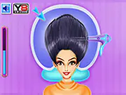 Braided Hair Salon game screenshot, girl getting a braided hairstyle makeover for her first date, free online fashion game