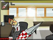 CubiKill 6 The Rise of the I.T. Guy free online game screenshot, pixel art character causing mayhem and slaughtering coworkers, PlayArcadeHub