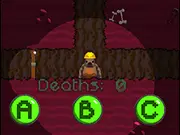 Vex 5 stickman character running and jumping over spikes and deadly spinning blades in the online platformer game.