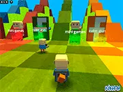 Moto X3M free online game screenshot, dirt bike performing stunt over obstacle