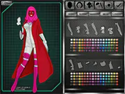 X-Girl Character Creator free online dress up game, designing a female Marvel X-Men superhero, customizing mutant costume