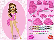 Deluxe Pin Up Maker free online game interface showing a character being styled with rockabilly hair, tattoos, and retro-style fashion
