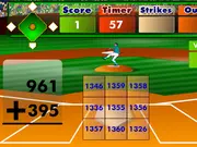 Batter's Up Baseball Math free online addition game for kids on PlayArcadeHub