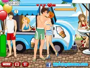 Romantic Beach Kiss Online - free kissing game on the beach where you must avoid getting caught