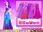 Elegant Purple Girl Makeover game screenshot, woman with purple makeup and dress, free online fashion game