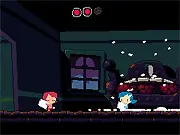 Bed Hogg 2-player indie game screenshot showing two characters fighting with pillows on a bouncy bed mattress, free online brawler
