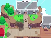 Pixel art screenshot of Guardians RPG, featuring a hero with a sword and shield in a dark, randomly generated dungeon