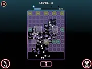 Bricks Buster free online game screenshot showing multiple neon-colored balls bouncing and shattering a wall of patterned bricks