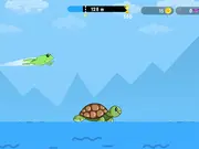 Froggy Hop arcade game screenshot with frog bouncing on lily pads and turtles