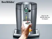 Screenshot of the Beertender online game showing a beer tap pouring a perfect glass of draft beer.