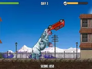 Yeti Rampage free online action game screenshot, giant monster destroying buildings