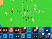3D Sandbox Battle of the Kingdoms online game screenshot, free strategy simulator, command armies and build defenses on PlayArcadeHub