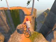 Play Cliff Rider 3D online bike racing game, featuring a motorcycle riding on a narrow cliff edge over a canyon