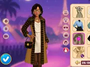 A-list celebrity model styled in a glamorous outfit from the Celebrity Paris Fashion Week dress-up game on PlayArcadeHub