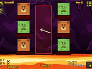 Play Teddies and Monsters free online physics puzzle game, fire balls at monsters, save the teddy bears on platforms