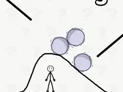 Stickman Rescue Draw 2 Save puzzle game screenshot showing a stickman saved by a drawn protective shield online