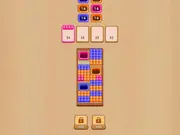 Screenshot of Cube to Hole Puzzle game, colored cubes on a tight board, free online brain teaser game