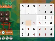 Screenshot of Daily Mini Sudoku game showing an incomplete 6x6 puzzle grid with numbers. Play free online logic game.