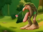 Screenshot of Eating Simulator the Italian Animals Brainrot, showing an absurd, meme-like physics puzzle setup with food and chaotic objects.