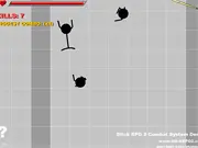 Stick 2 Combat online game screenshot – two stickman figures fighting, one executing a multi-combo attack with blurred movement effects