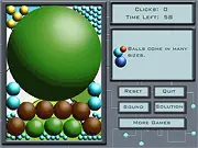 Poppable Cascade free puzzle game screenshot, play online match-3 ball popping game, chain reaction cascade gameplay, PlayArcadeHub