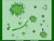 Play Master of the Lawn free online game, character eating worms on a green grass, Snake-style arcade game screenshot