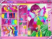 Butterfly Fairy Dress Up game showing a fairy character with colorful clothes and wings