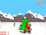 Play The Snowboarding Santa free online action game - Santa Claus snowboarding to defeat evil pumpkins