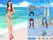 Play Bikini Season Dress Up free online fashion game, styling models in swimsuits and beachwear