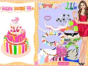 Happy Sweet 16! cake design free online game screenshot, Play free cake decoration game, Sweet 16 party planning game