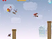 Santa: Great Adventure free online game, Santa Claus flying a sleigh and throwing gifts down chimneys, Christmas arcade game