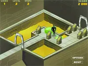 Play Green Lantern Space Escape free online puzzle game, moving green objects to reach the exit