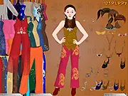 The Peppy Virgo Girl model dressed in a fashionable, custom-designed outfit with a zodiac theme.