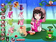 Wonder Girl free online dress up game screenshot showing the forest guardian character with a nature-themed outfit