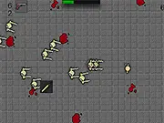 Undead Unrest free online zombie survival game, player character running away from the living dead plague, intense free game on PlayArcadeHub