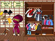 A stylish female ninja character wearing a modern urban outfit, with a katana and cool accessories, in the Metro Ninja Dress Up online game