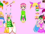 Beautiful princess character wearing an elegant, customized blue ball gown and a sparkling tiara in the Beauty Princess Dress Up free online game