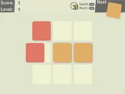 Screenshot of the puzzle game Too-Match showing colored square blocks on a grid that need to be slid into corresponding highlighted spots