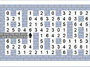 Screenshot of Numeric Maze online game showing a simple grid-based puzzle with numbers and a highlighted path to the exit.