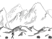 Stickman Steve II free online action game with a stickman character kicking fuzzy monsters and throwing ink